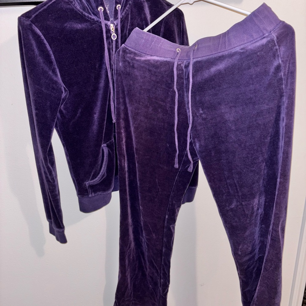 Purple Velour Tracksuit Set
